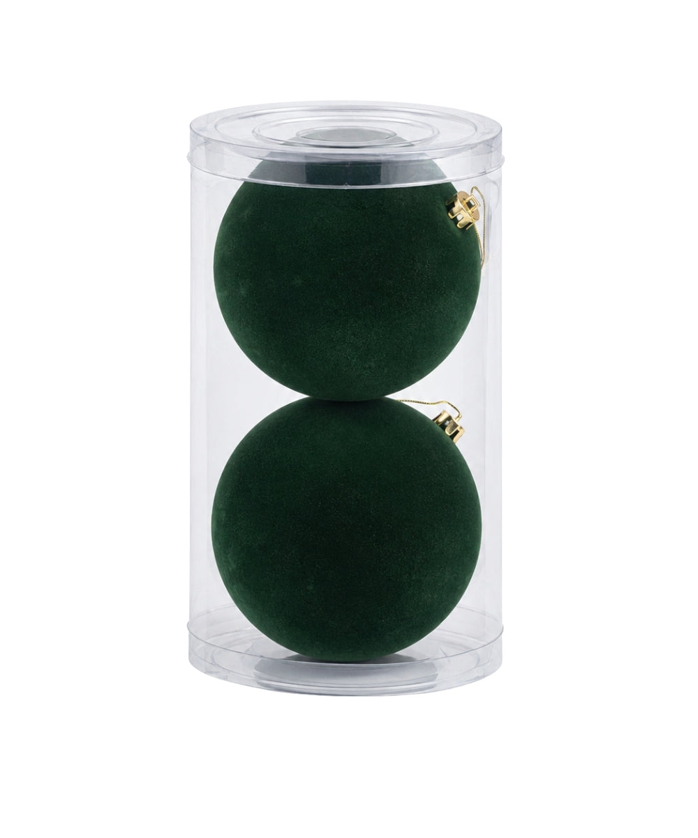 Set x2 Bolas Navideñas Verdes 20 cm empaque