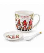 Set x2 Pocillos Navideños con Tapa y Cuchara