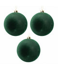 Set x3 Bolas Navideñas Verdes Gamuzadas