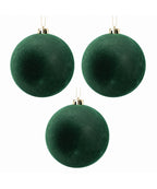 Set x3 Bolas Navideñas Verdes Gamuzadas