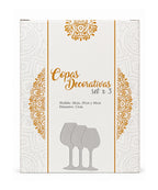 Set x3 Copas Hoja Rojo/Dorado