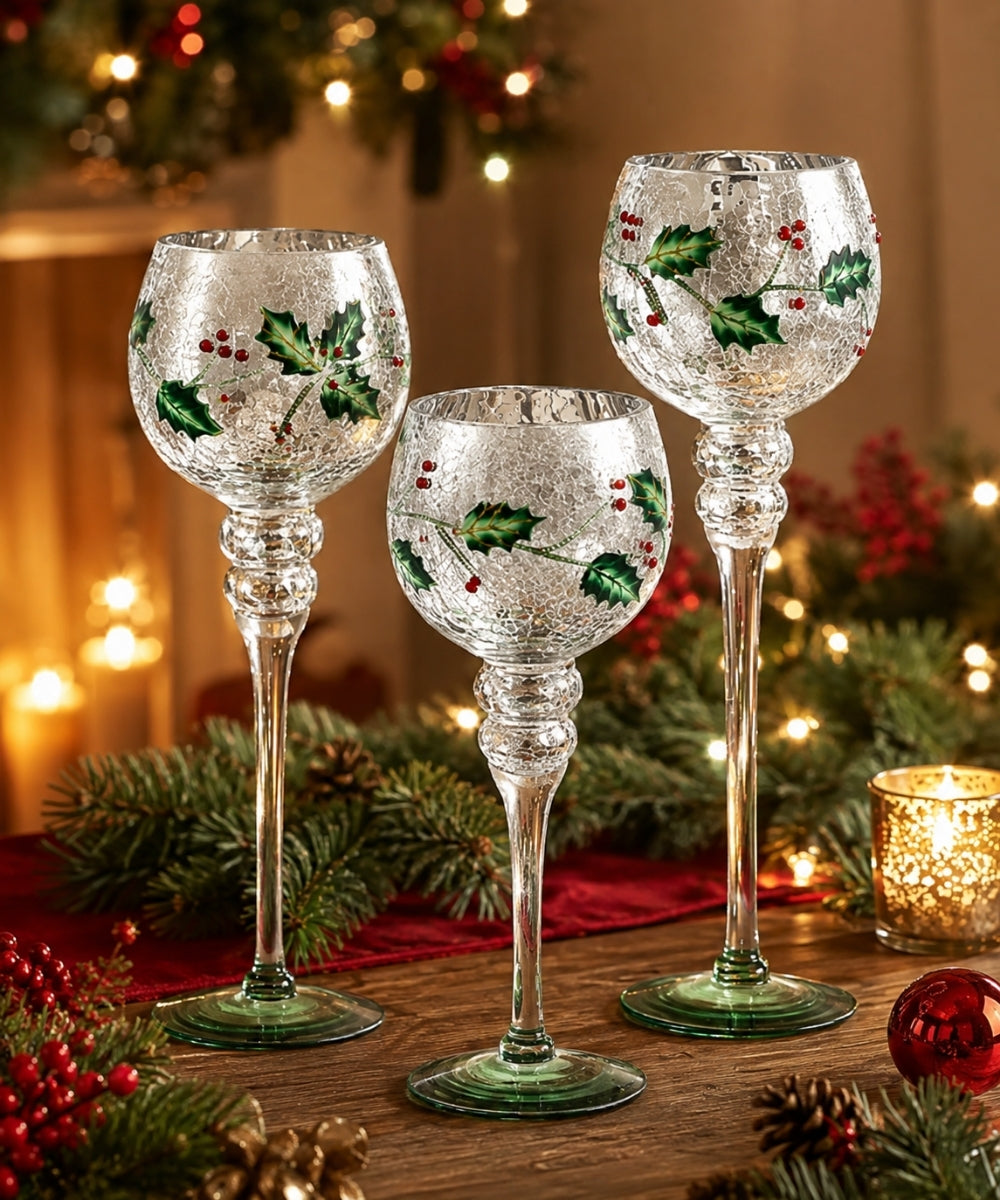 Set x3 Copas Navideñas Decorativas 40/35/30 cm decoracion