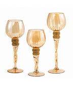 Set x3 Copas Navideñas Decorativas Doradas 40/35/30 cm