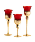 Set x3 Copas Navideñas Rojo y Dorado 40/35/30 cm