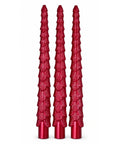 Set x3 Velas Navideñas Rojas Diseño Árbol
