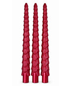 Set x3 Velas Navideñas Rojas Diseño Árbol
