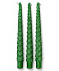 Set x3 Velas Navideñas Verdes Diseño Árbol