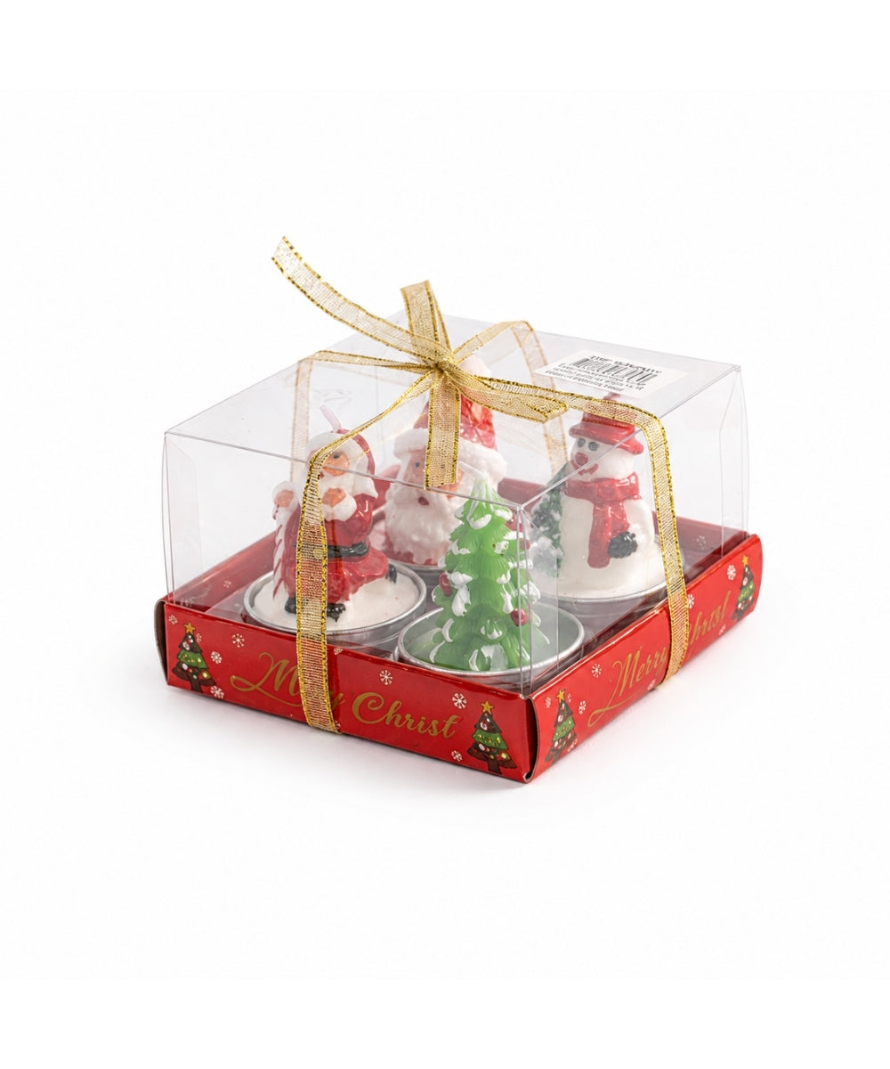 Set x4 Velas Navideñas 6 x 4 cm Diseños Surtidos