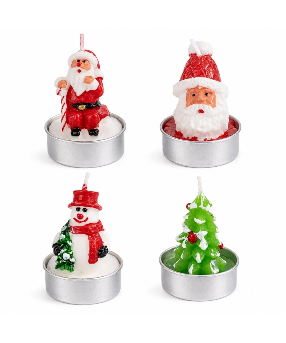 Set x4 Velas Navideñas 6 x 4 cm Diseños Surtidos VELAS