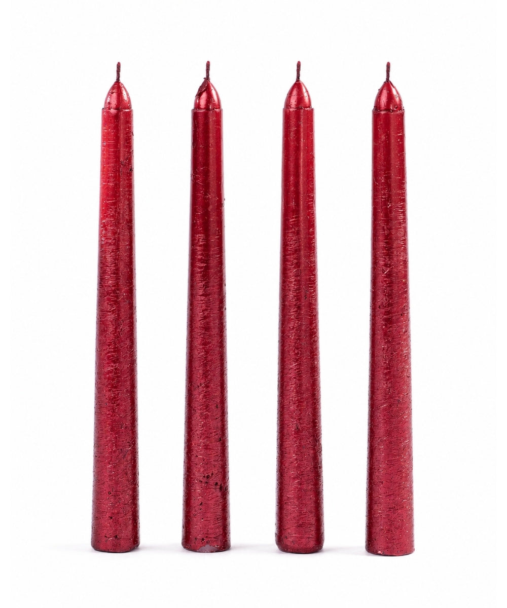 Set x4 Velas Navideñas Rojas 20 cm