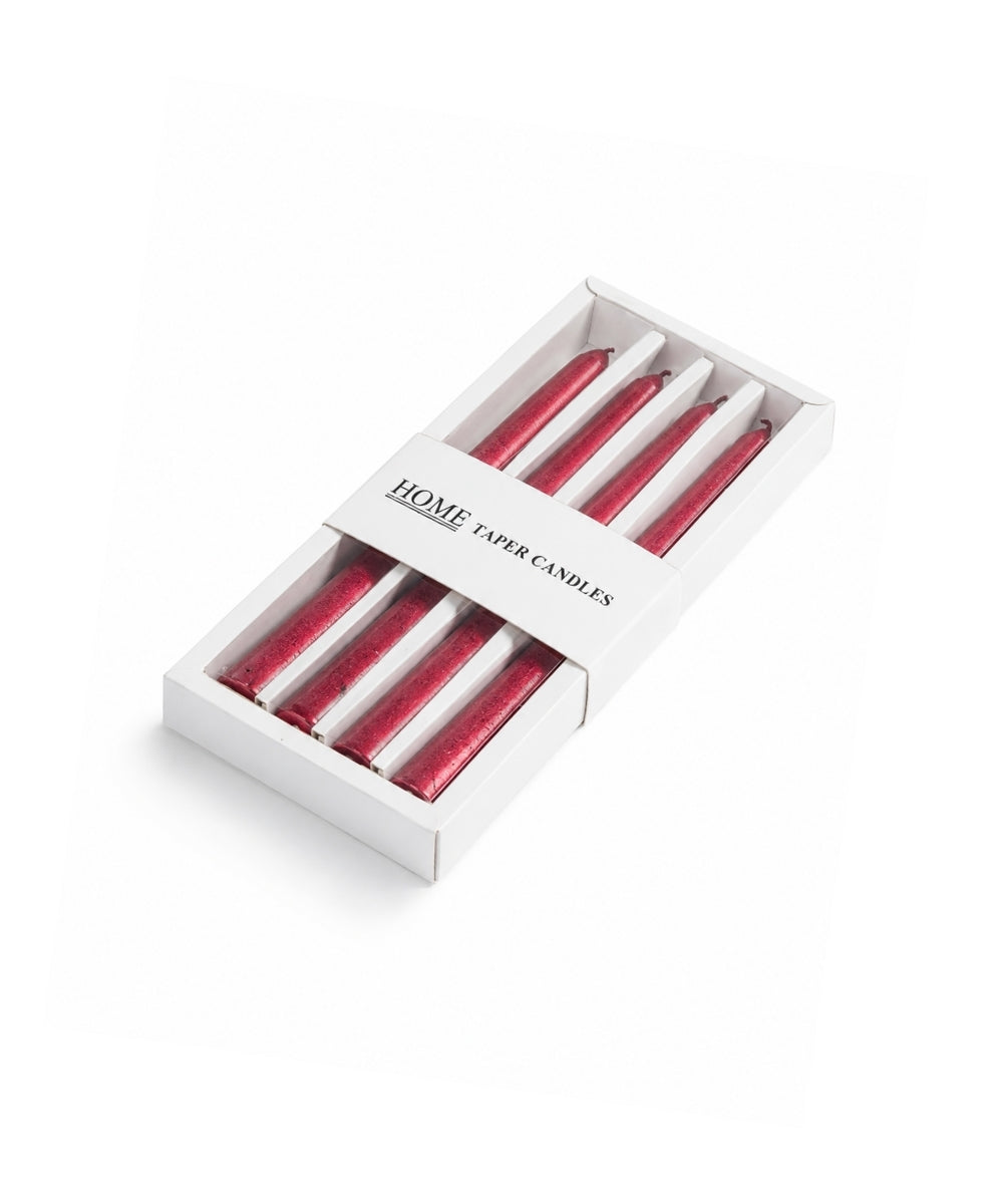 Set x4 Velas Navideñas Rojas 20 cm empaque