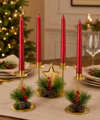 Set x4 Velas Navideñas Rojas 20 cm fondo