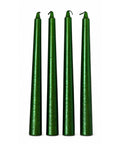 Set x4 Velas Navideñas Verdes Largas con Acabado Brillante