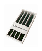 Set x4 Velas Navideñas Verdes Largas con Acabado Brillante