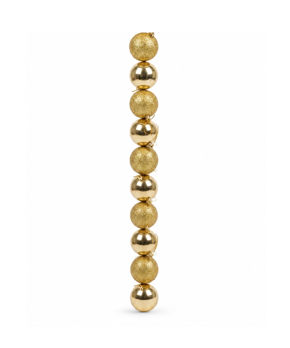 Tubo x10 Bolas Navideñas 7 cm Dorado Brillante y Escarchado Esferas para Árbol de Navidad