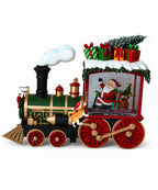 Tren Navideño Decorativo con Santa Claus y Efecto Nieve