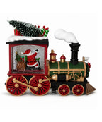 Tren Navideño Decorativo con Santa Claus y Efecto Nieve