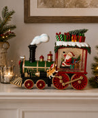 Tren Navideño Decorativo con Santa Claus y Efecto Nieve