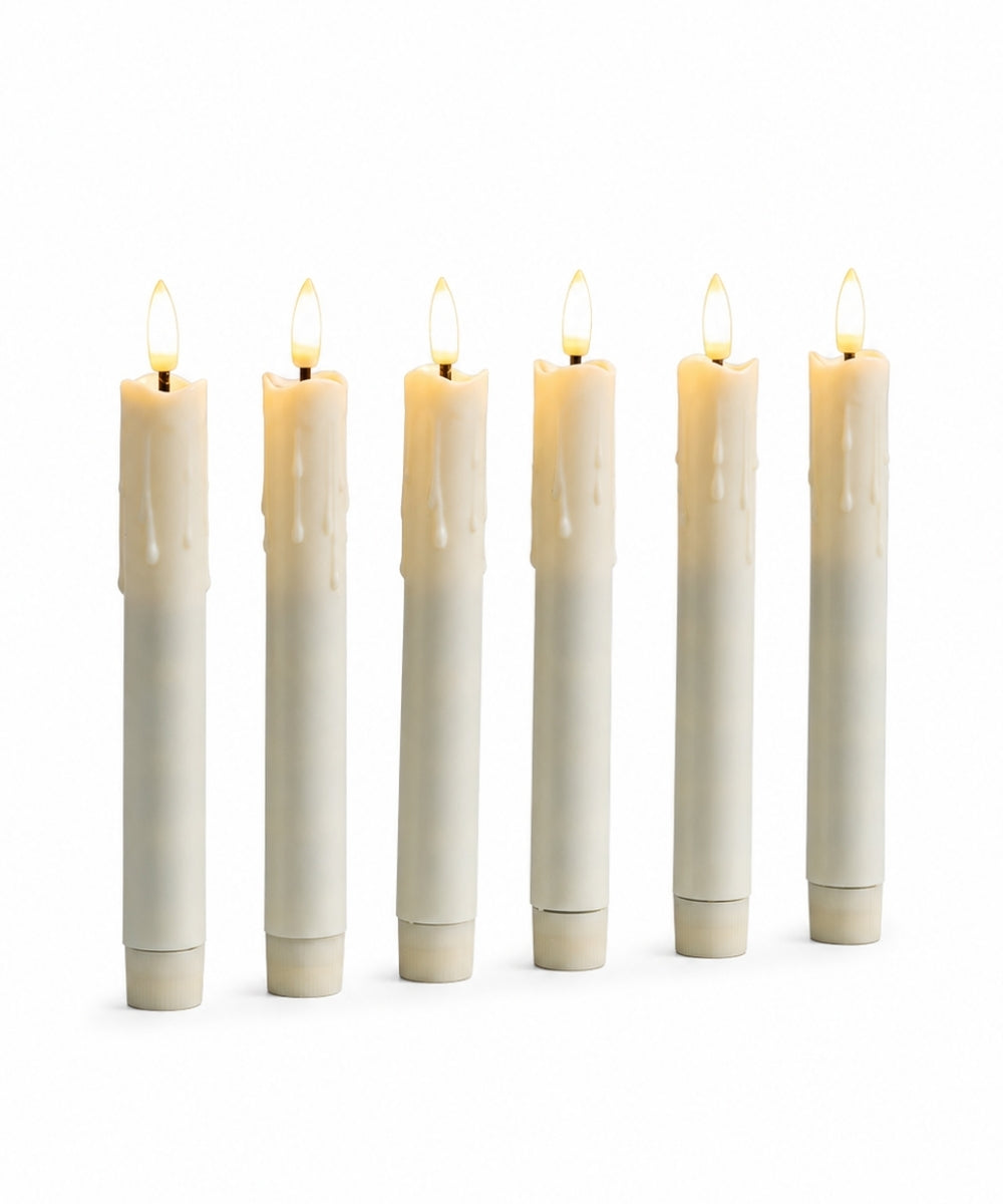 Vela Decorativa LED Set x6 Color Marfil