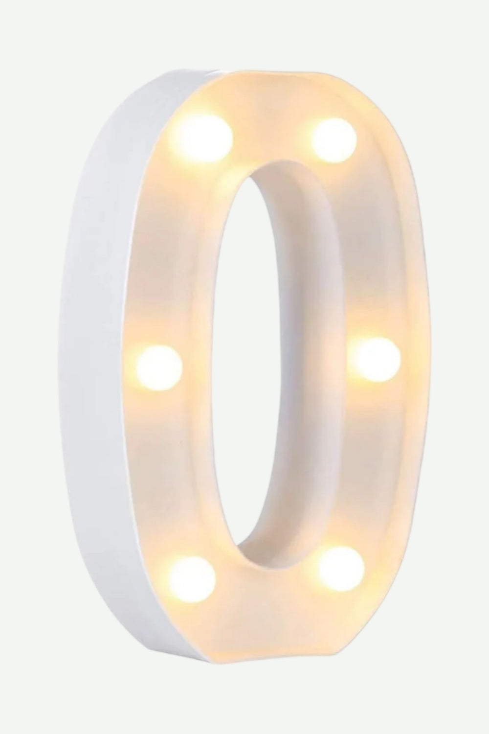 Lampara En Forma De Numero Con Luz Calida