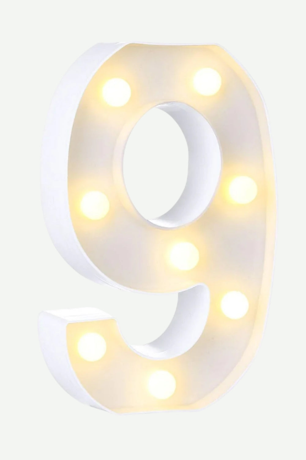 Lampara En Forma De Numero Con Luz Calida