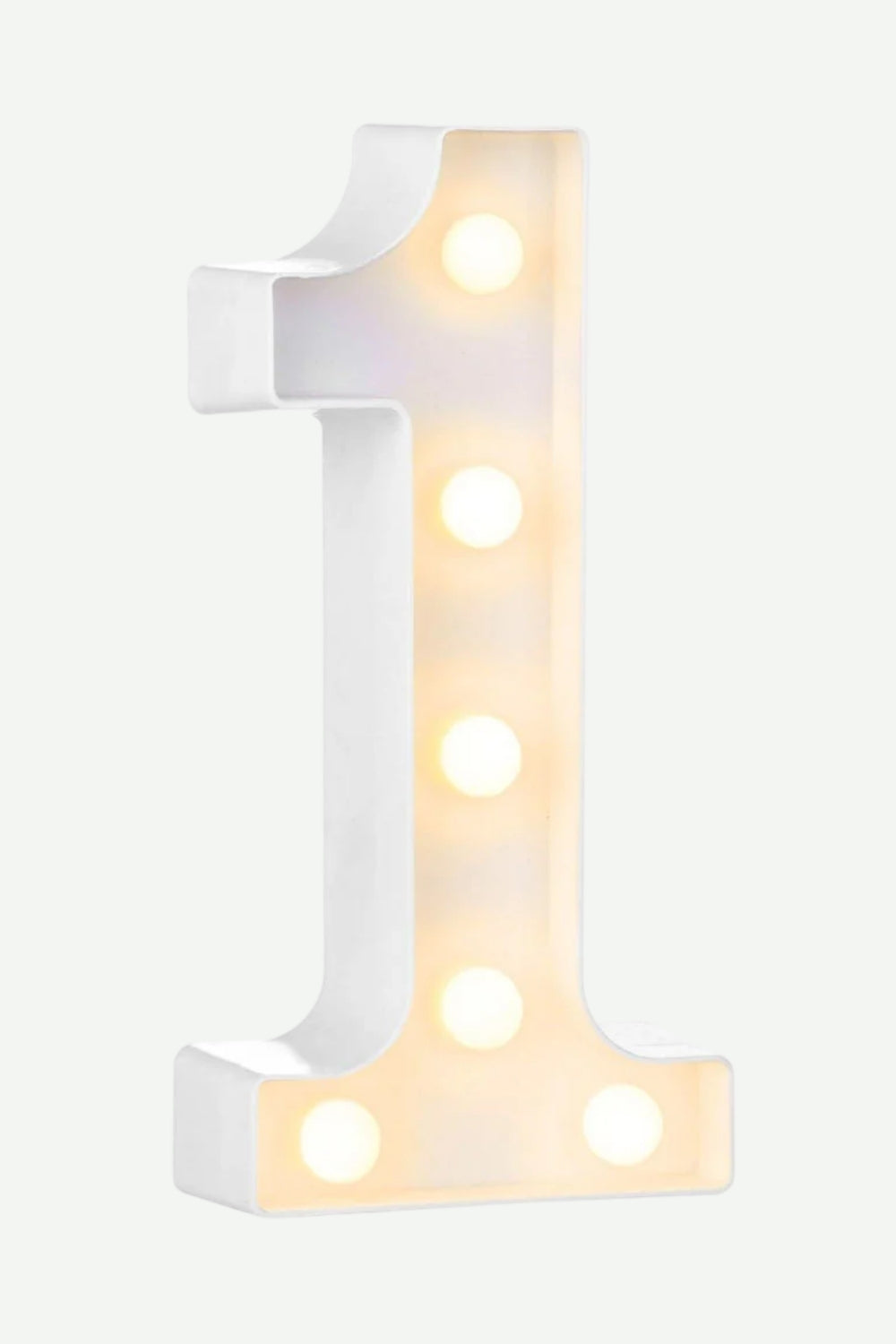 Lampara En Forma De Numero Con Luz Calida