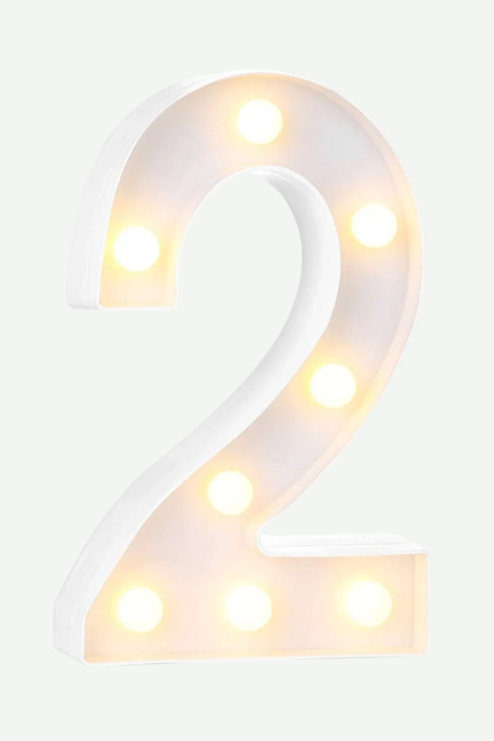 Lampara En Forma De Numero Con Luz Calida