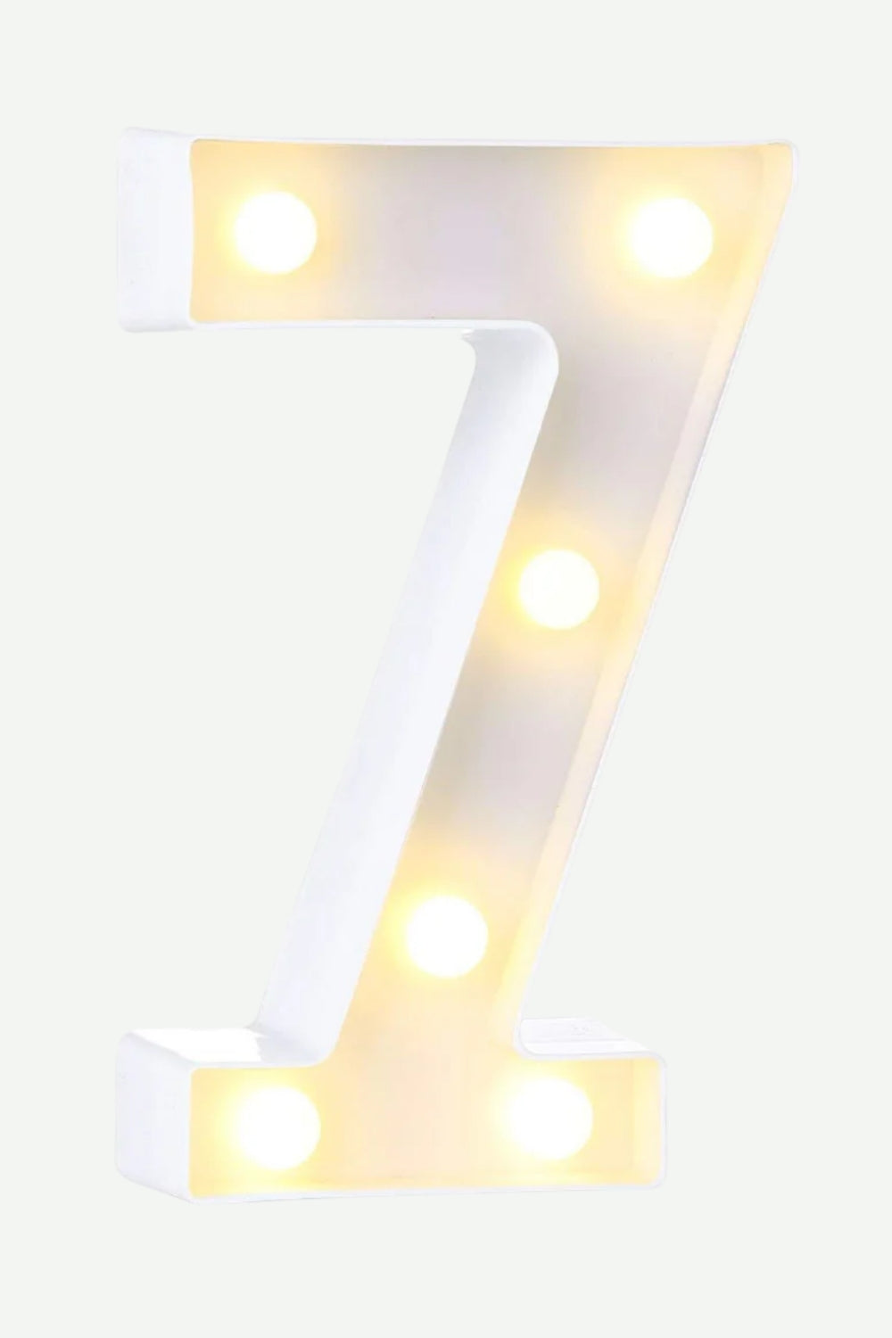 Lampara En Forma De Numero Con Luz Calida