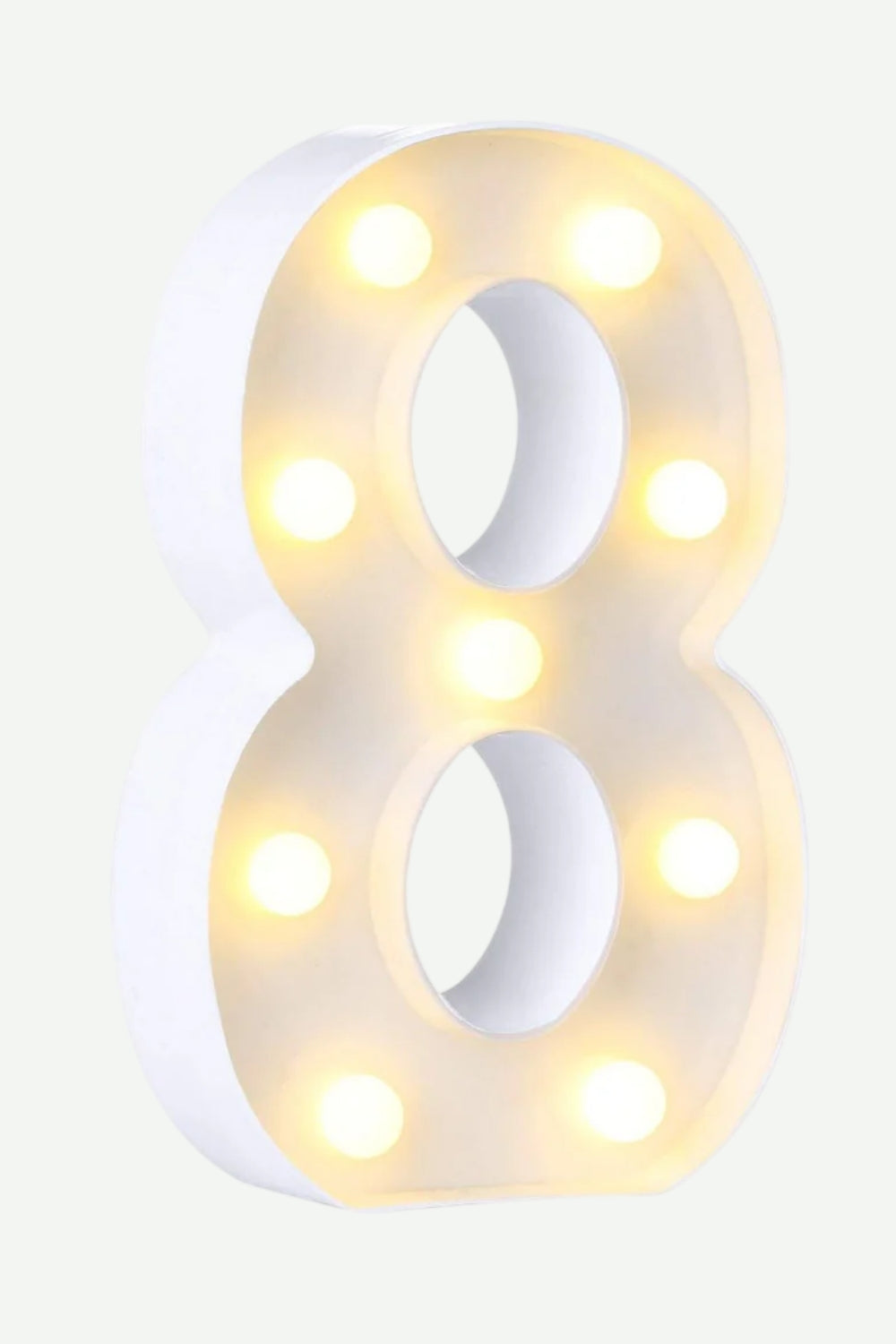 Lampara En Forma De Numero Con Luz Calida
