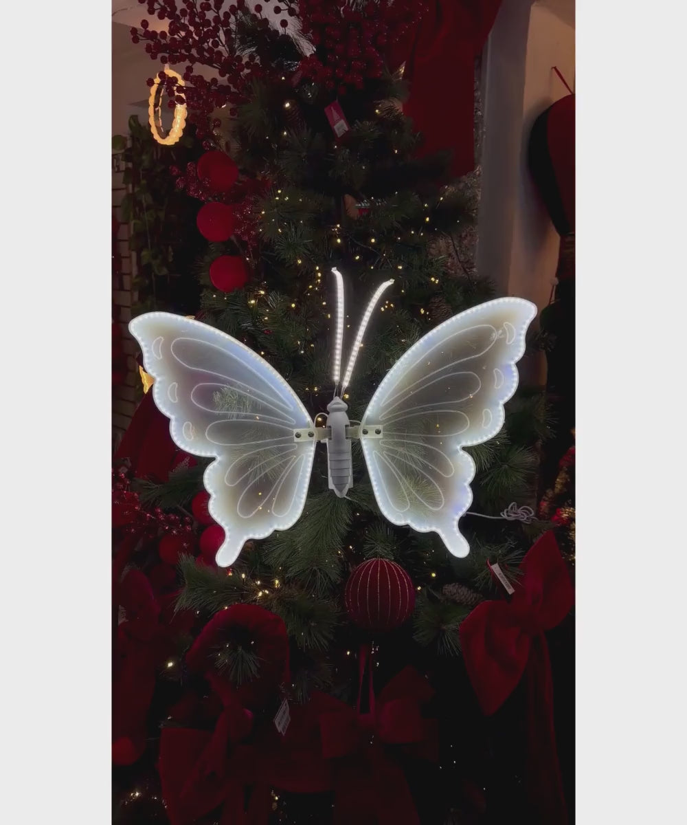 Mariposa con Movimiento Blanca 60 cm