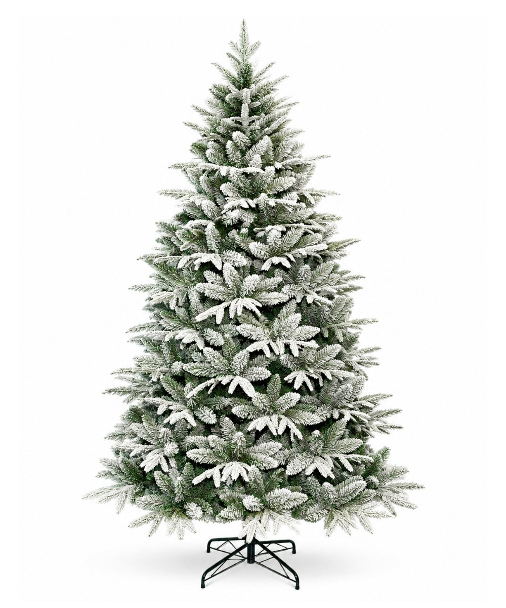 Árbol de Navidad Nevado Verde con Efecto Flock