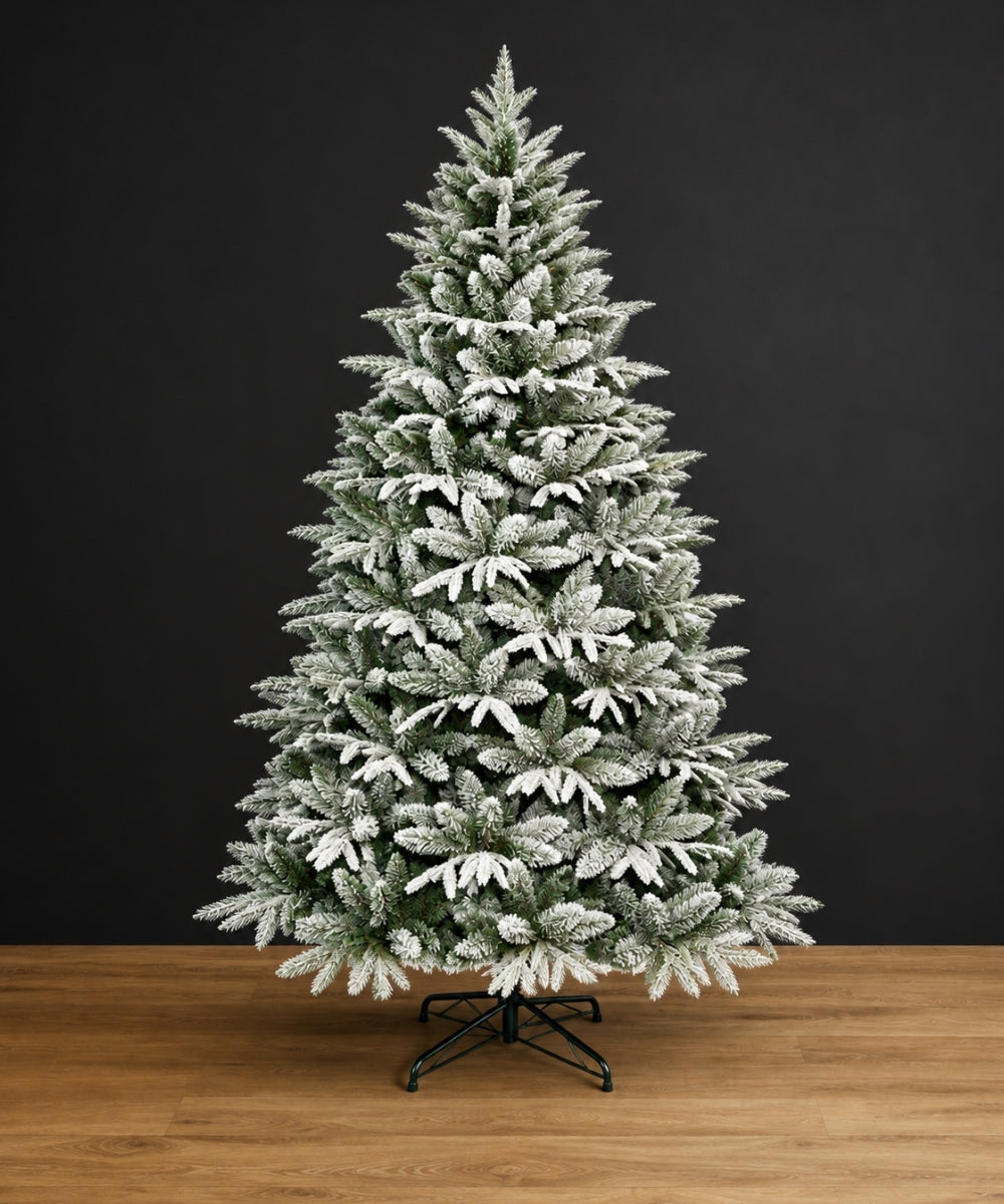 Árbol de Navidad Nevado Verde con Efecto Flock