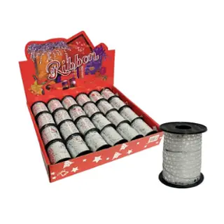 Cinta Brillante Decorativa Plateada