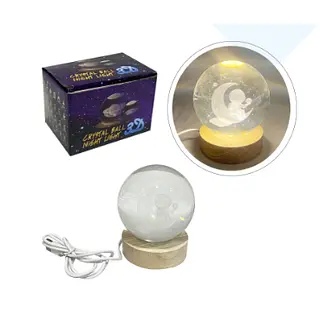 Esfera De Cristal Con Luz Calida 3d