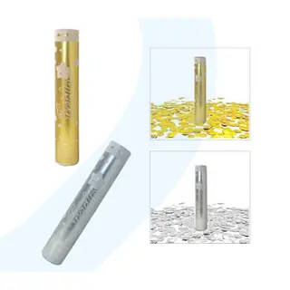 Lanza Confeti Metalizado Dorado Y Plateado