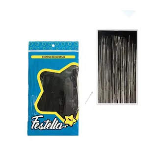 Cortina De Fiesta Lisa Negra