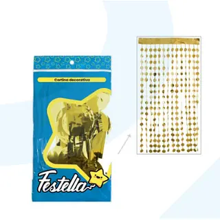 Cortina De Fiesta Bolas Doradas
