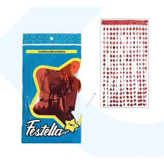 Cortina De Fiesta Bolas Rojas