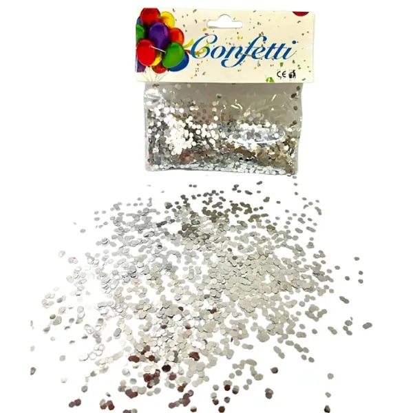 Confeti Para Globos Burbuja Plateado
