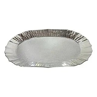 Bandeja Decorativa Metalizada Plateada