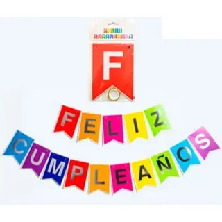 Banderin Feliz Cumpleaños Multicolor Mate