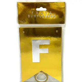 Banderin Feliz Cumpleaños Espejo Dorado
