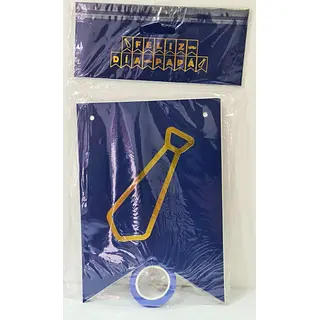 Banderin Feliz Dia Papá Azul Con Dorado