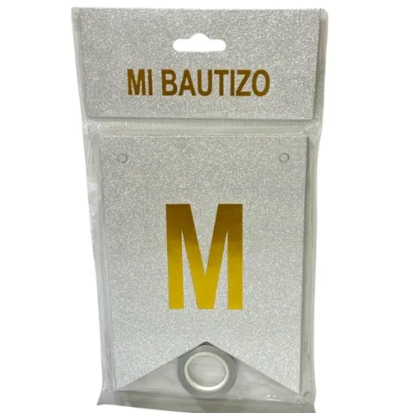 Banderin Escarchada Mi Bautizo Plateada