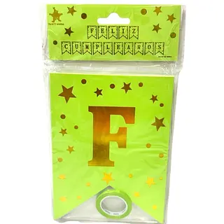 Banderin Feliz Cumpleaños Estampada Estrella Amarillo