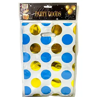 Bolsa Plastica Con Circulos Azules X10