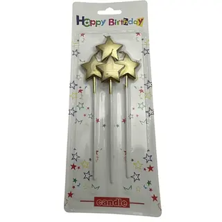 Vela Metalizada En Forma De Estrella Dorada