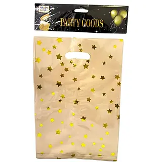 Bolsa Plastica Estampada De Estrellas Beige X10