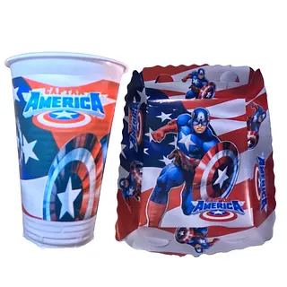 Platos Y Vasos Para Fiesta De Capitan America