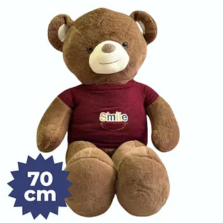 Peluche De Oso Cafe Con Camiseta Roja 2461-100
